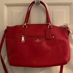 Coach red leather bag